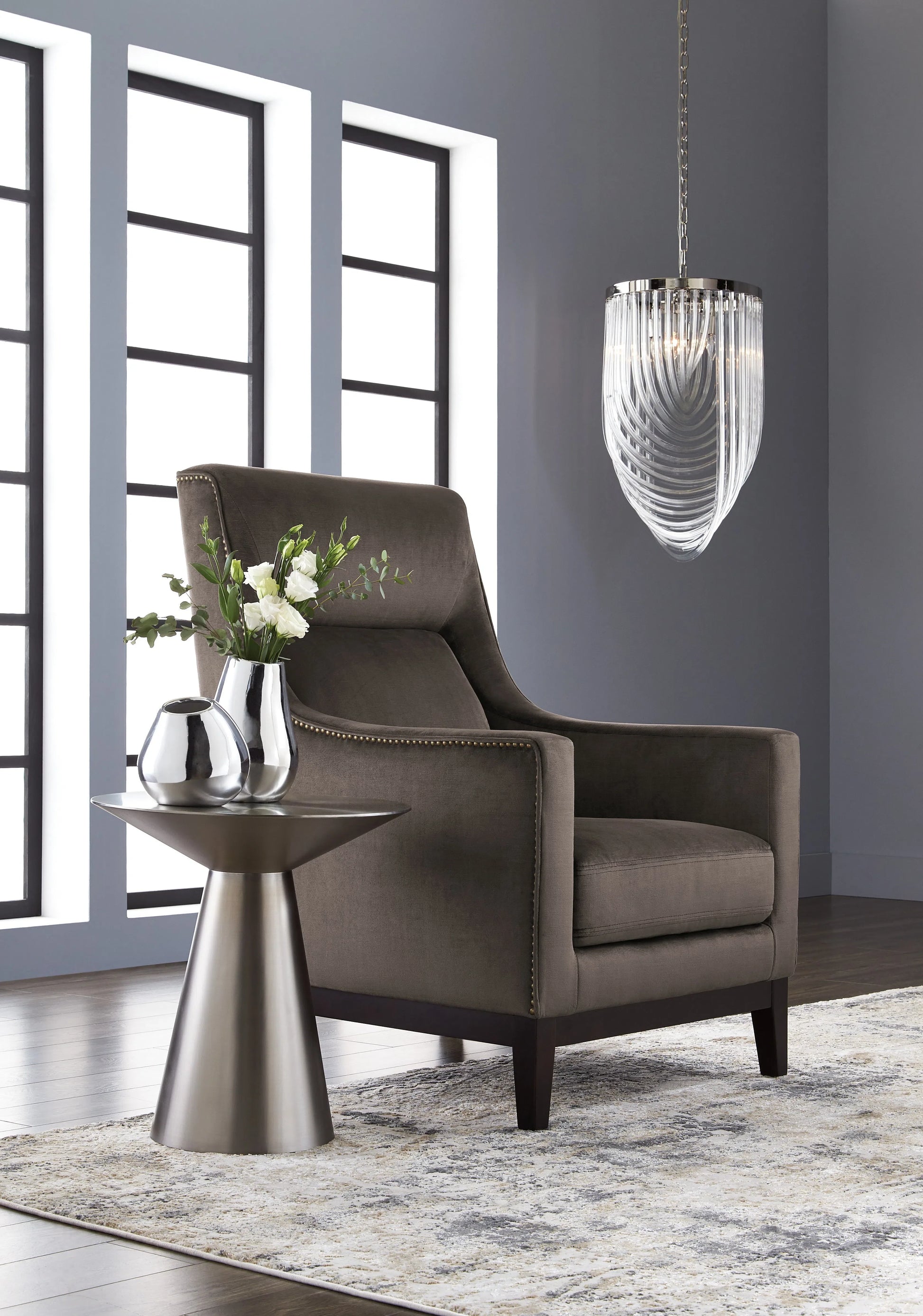 SUNPAN Carmel Stainless Steel Round End Table