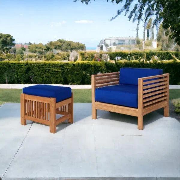 Soleil 2PC Teak Outdoor Lounge Set Sunbrella Cushion -- view 11