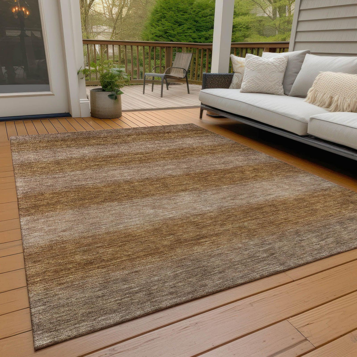 Haelius Brown Washable Indoor-Outdoor Rug -- brown