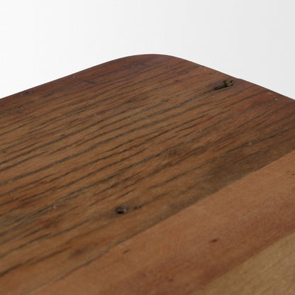 Hewitt 24" Square Smooth Reclaimed Wood Side Table -- Brown