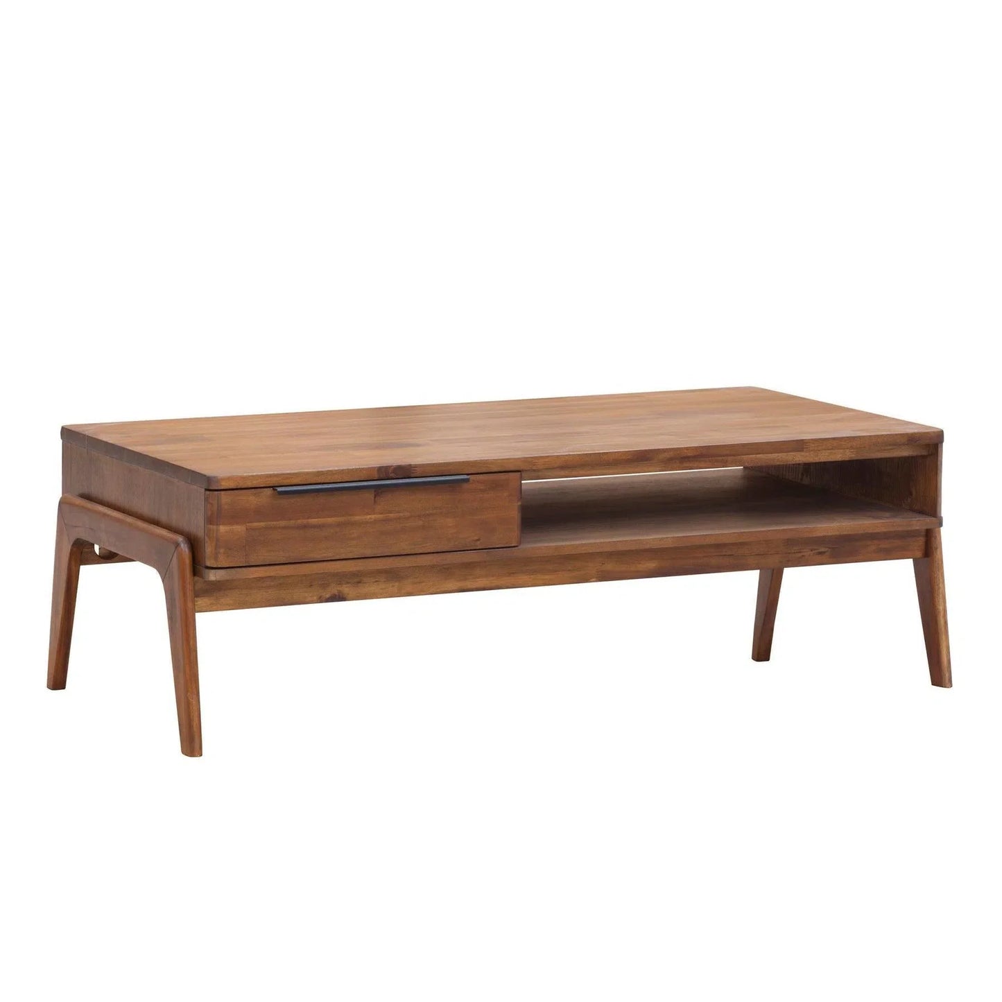 49" Brown Rectangle Coffee Table With Drawers and Shelves Coffee Tables LOOMLAN By LHIMPORTS