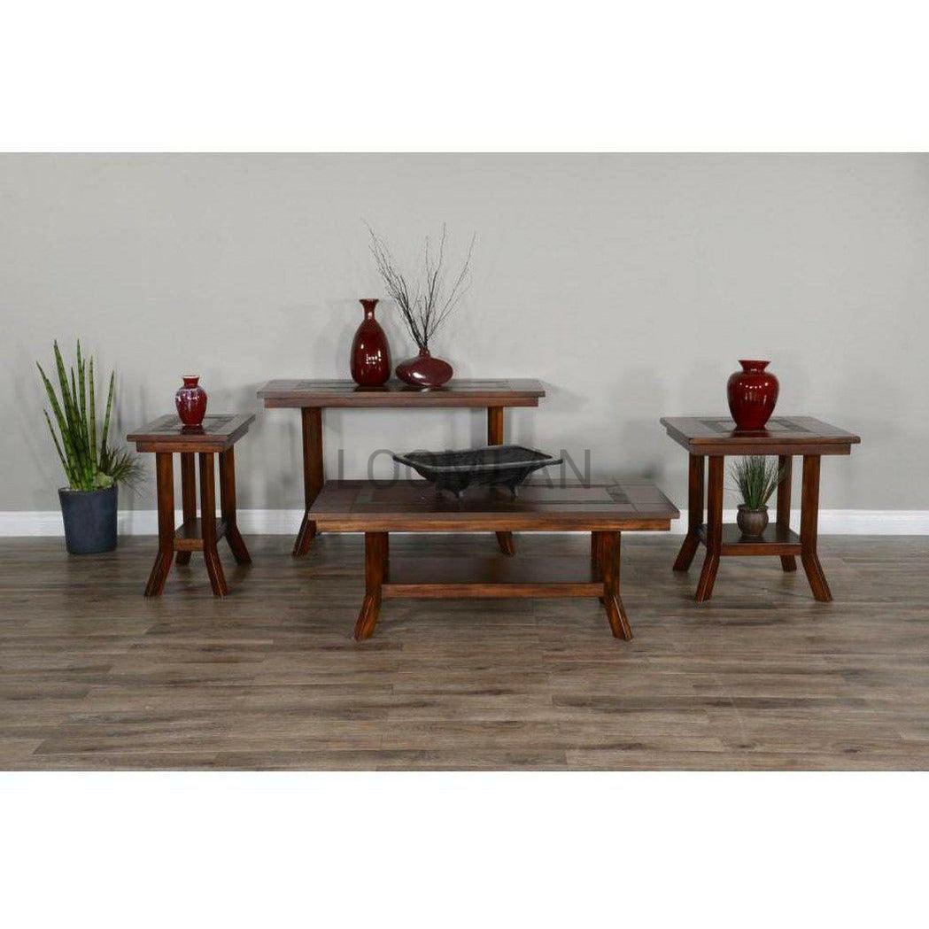 49" Dark Wood Stain Slate Sofa Table Accent Console Table Console Tables Sideboards and Things By Sunny D