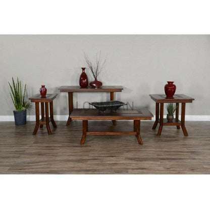 49" Dark Wood Stain Slate Sofa Table Accent Console Table Console Tables Sideboards and Things By Sunny D