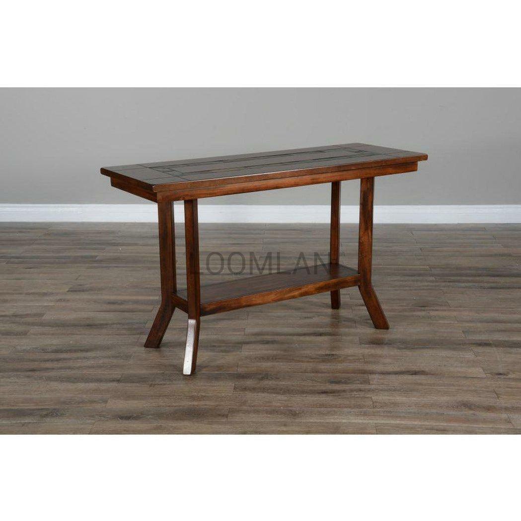 49" Dark Wood Stain Slate Sofa Table Accent Console Table Console Tables Sideboards and Things By Sunny D