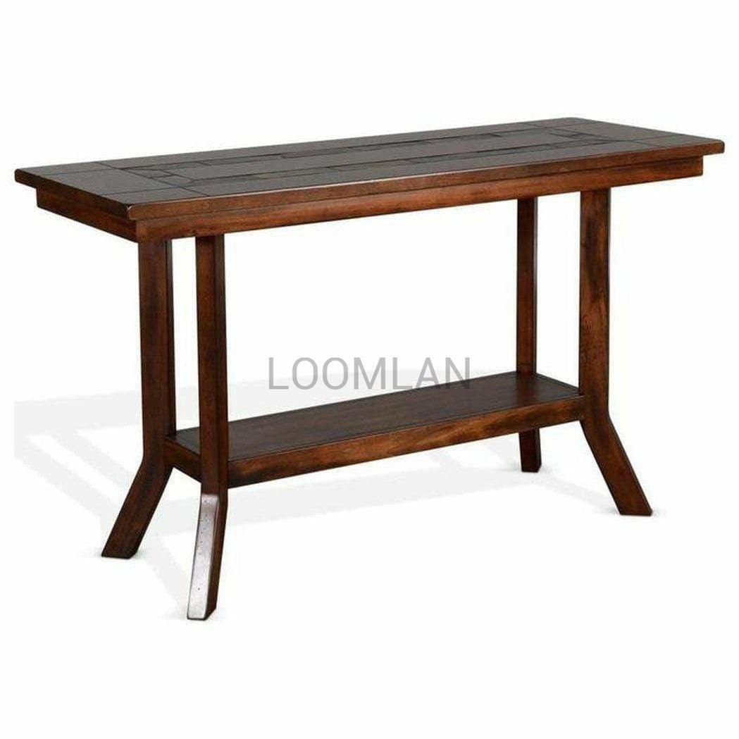 49" Dark Wood Stain Slate Sofa Table Accent Console Table Console Tables Sideboards and Things By Sunny D