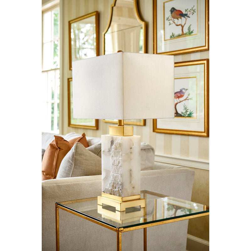 Chelsea House Park Place Natural White Alabaster Table Lamp