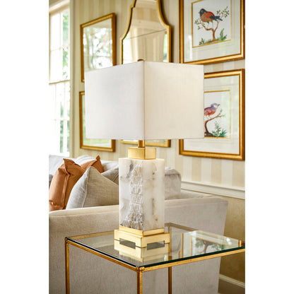 Chelsea House Park Place Natural White Alabaster Table Lamp