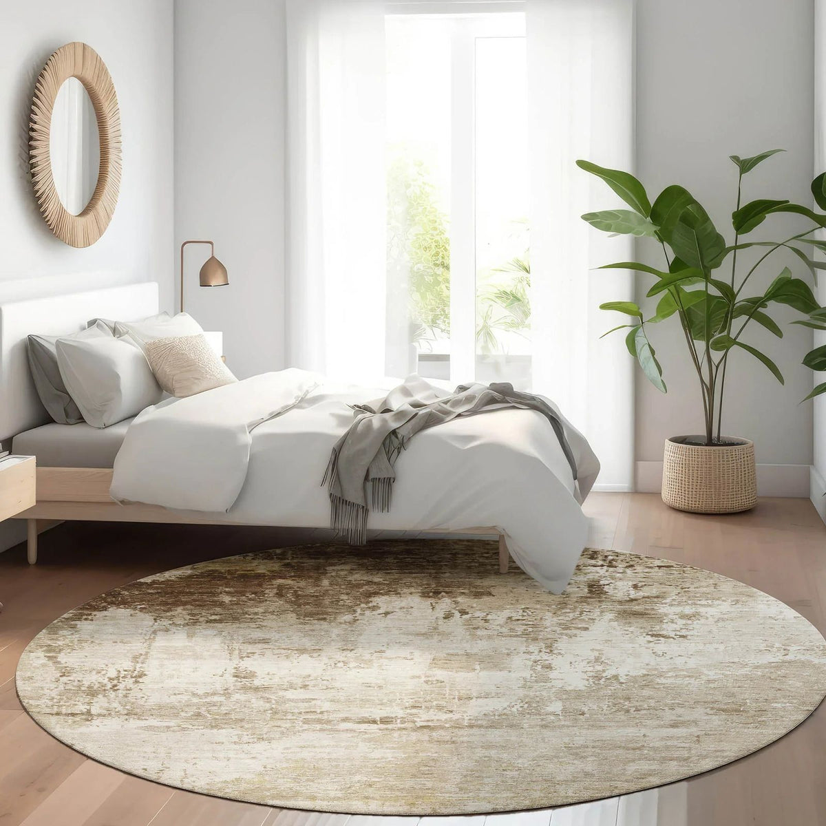 Kaelira Brown Washable Indoor-Outdoor Rug