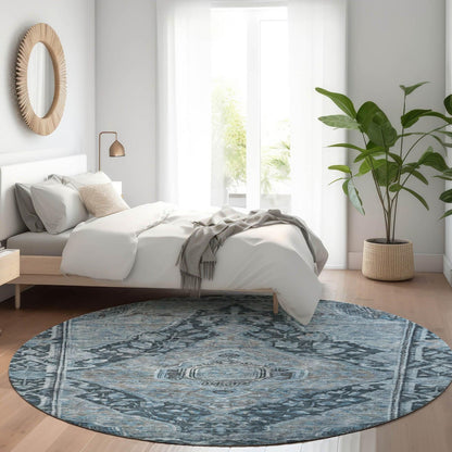 Kaelanor Navy Washable Indoor-Outdoor Rug