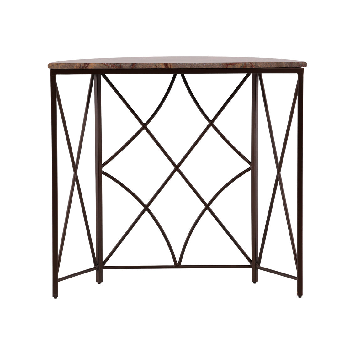 Furniture Classics Madaline Iron Base Semi-Circle Console Table