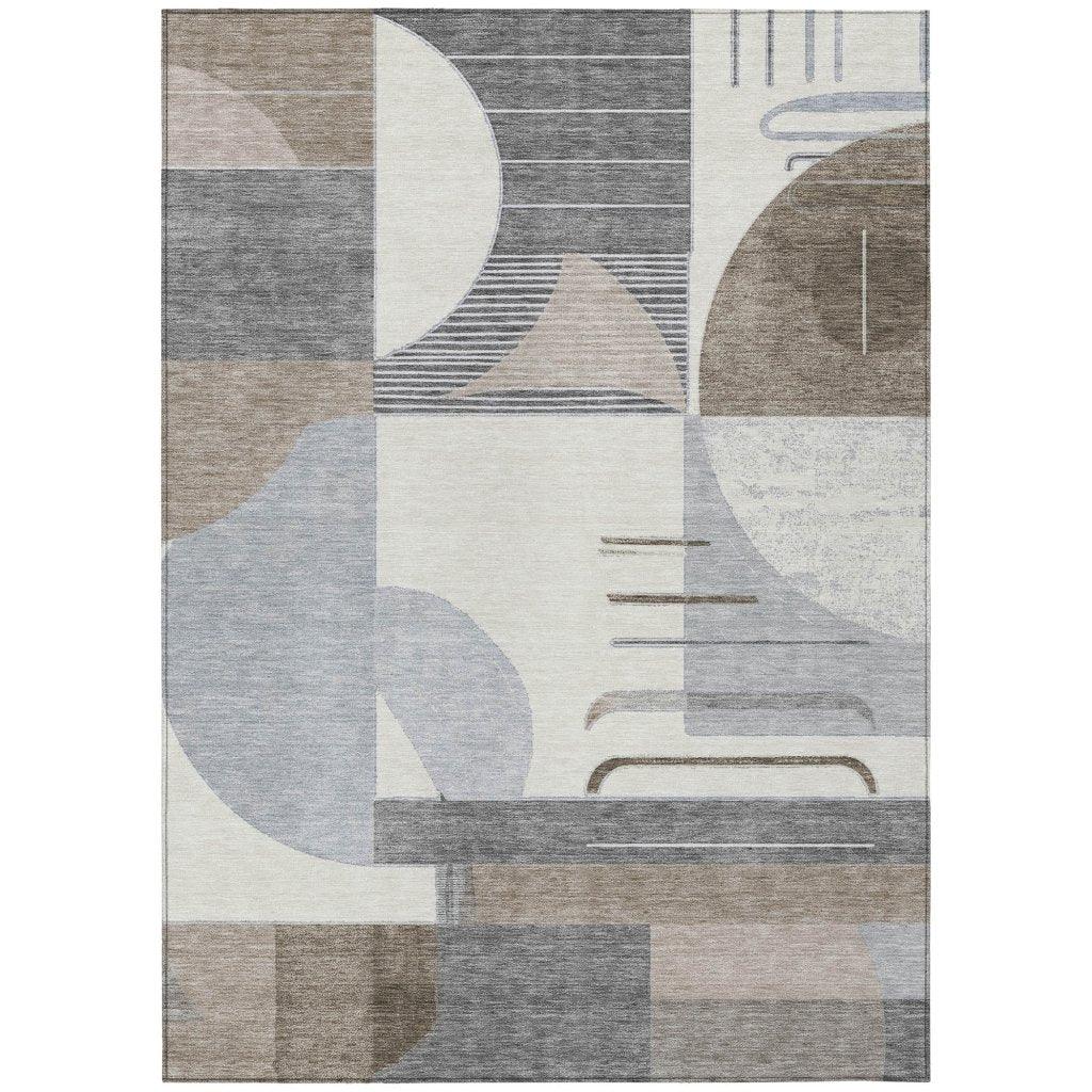 Daeira Brown Washable Indoor-Outdoor Rug