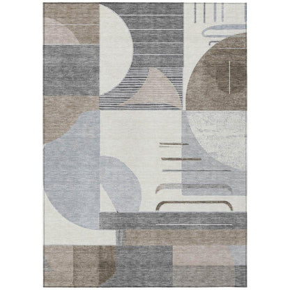 Daeira Brown Washable Indoor-Outdoor Rug