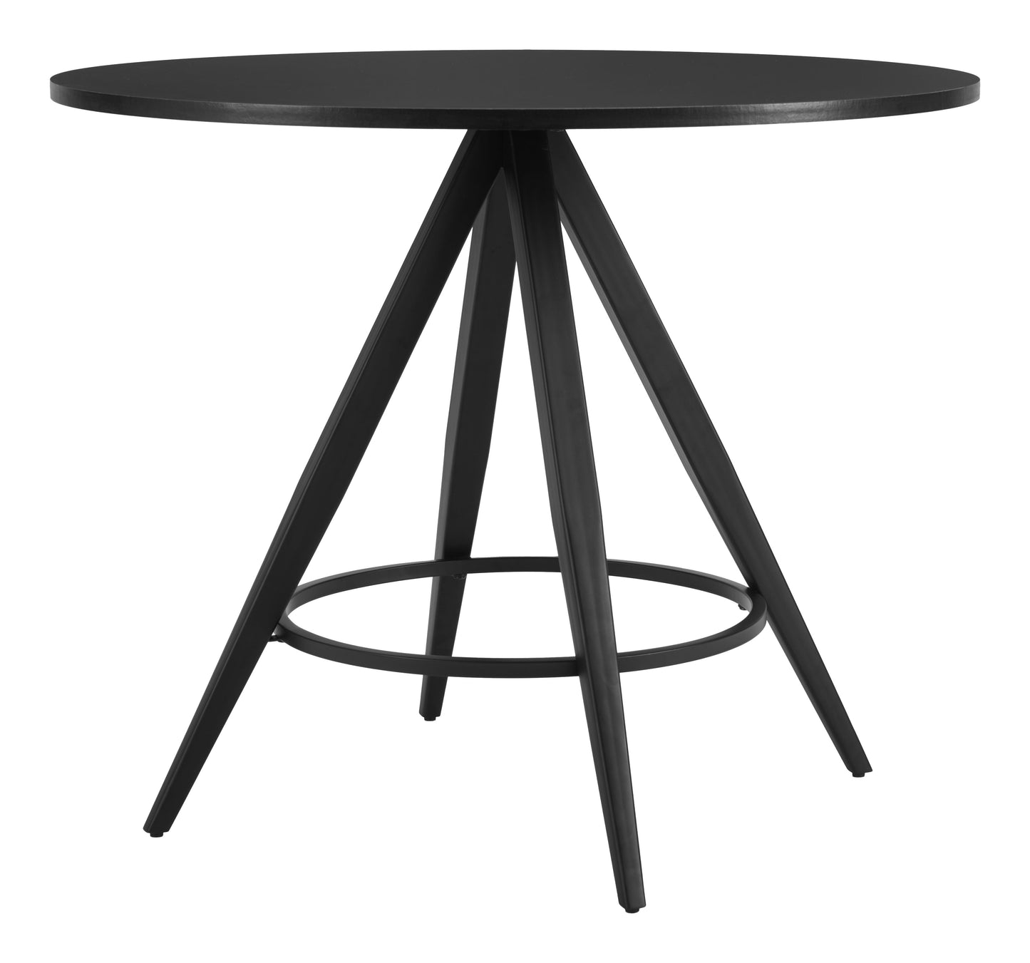 Dinos Wood and Steel Black Round Dining Table