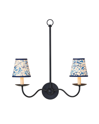 Marble Blue Lace Paper Tapered Chandelier Shade