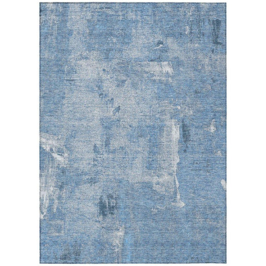 LOOMLAN Rugs Aria Blue Washable Indoor-Outdoor Rug
