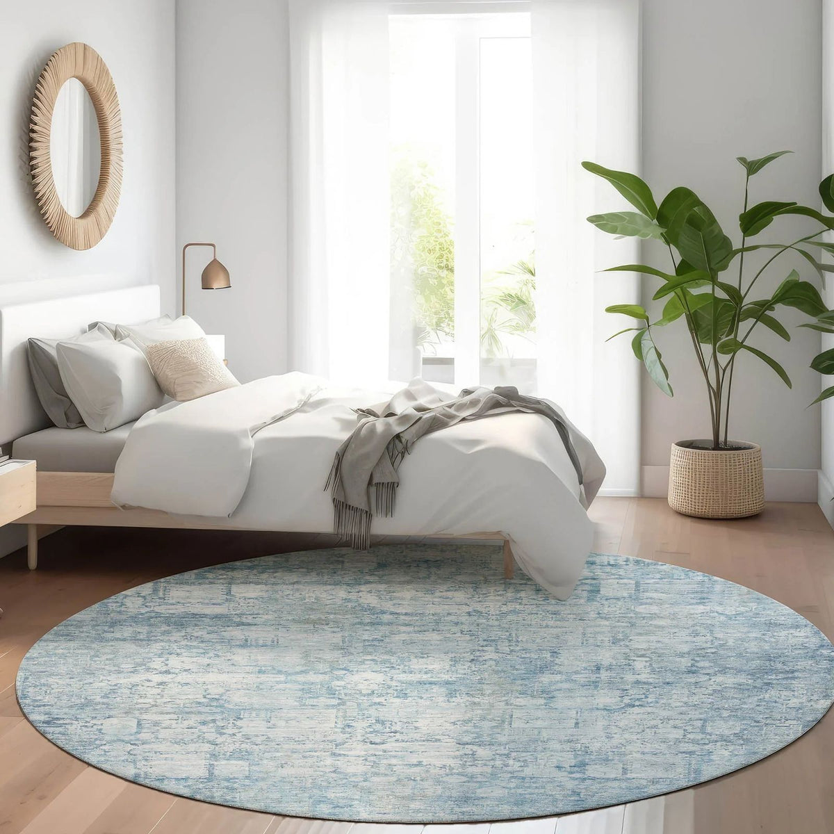 Kaelien Blue Washable Indoor-Outdoor Rug