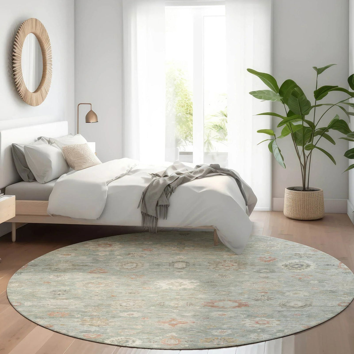 Laeara Green Washable Indoor-Outdoor Rug