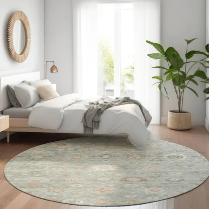 Laeara Green Washable Indoor-Outdoor Rug
