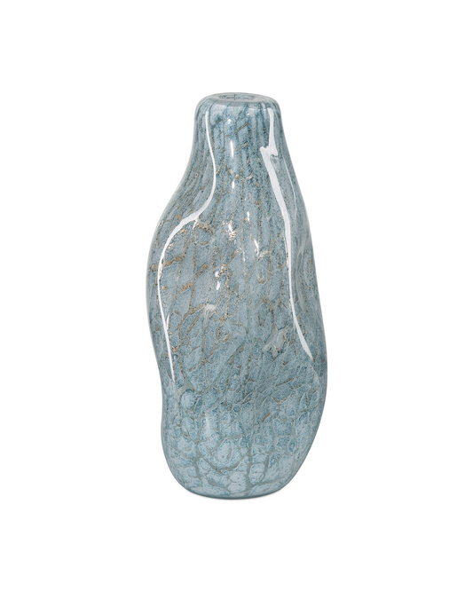 20 in. Tyne Blue Glass Vase