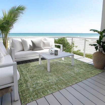 Iriira Green Washable Indoor-Outdoor Rug