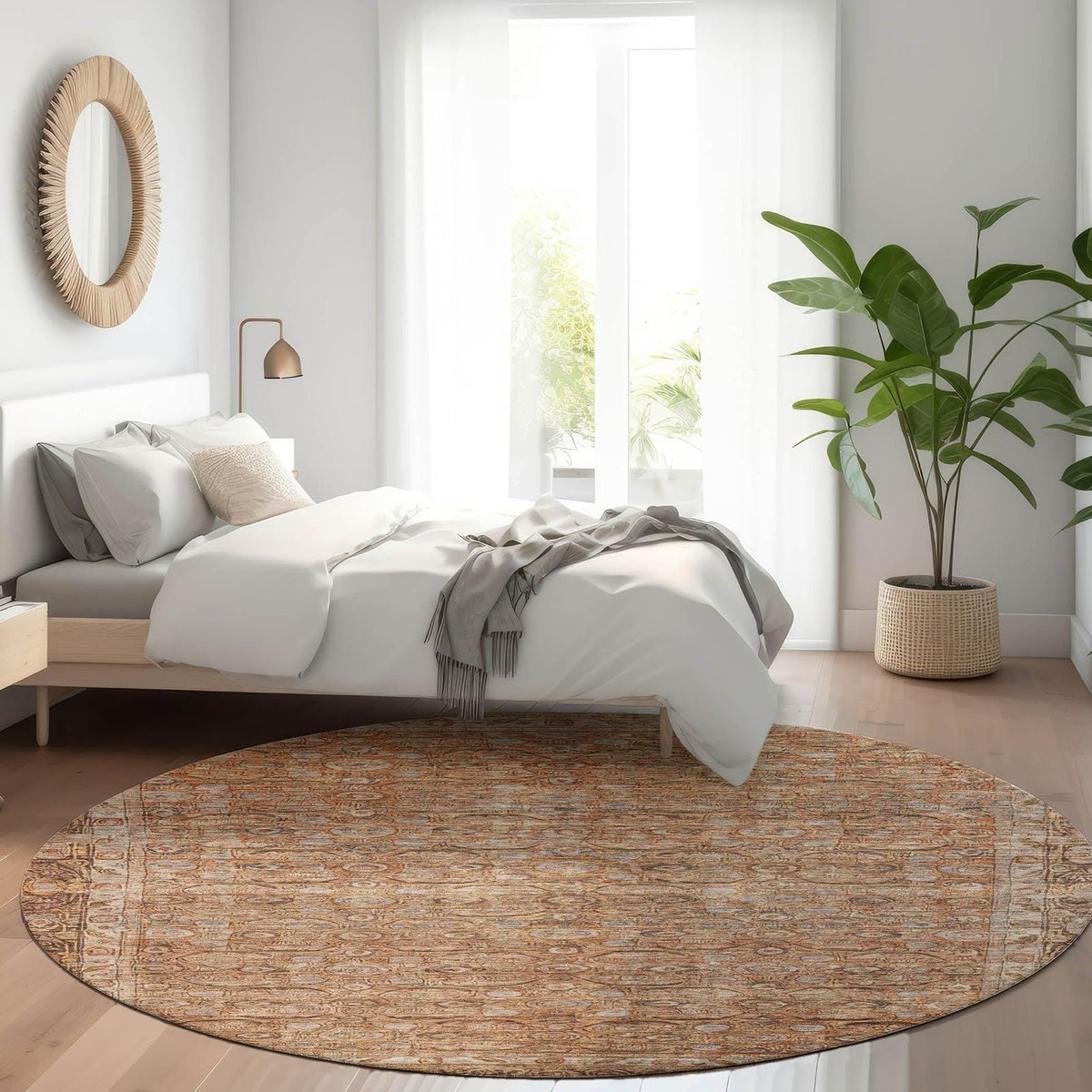 Kaelara Copper Washable Indoor-Outdoor Rug