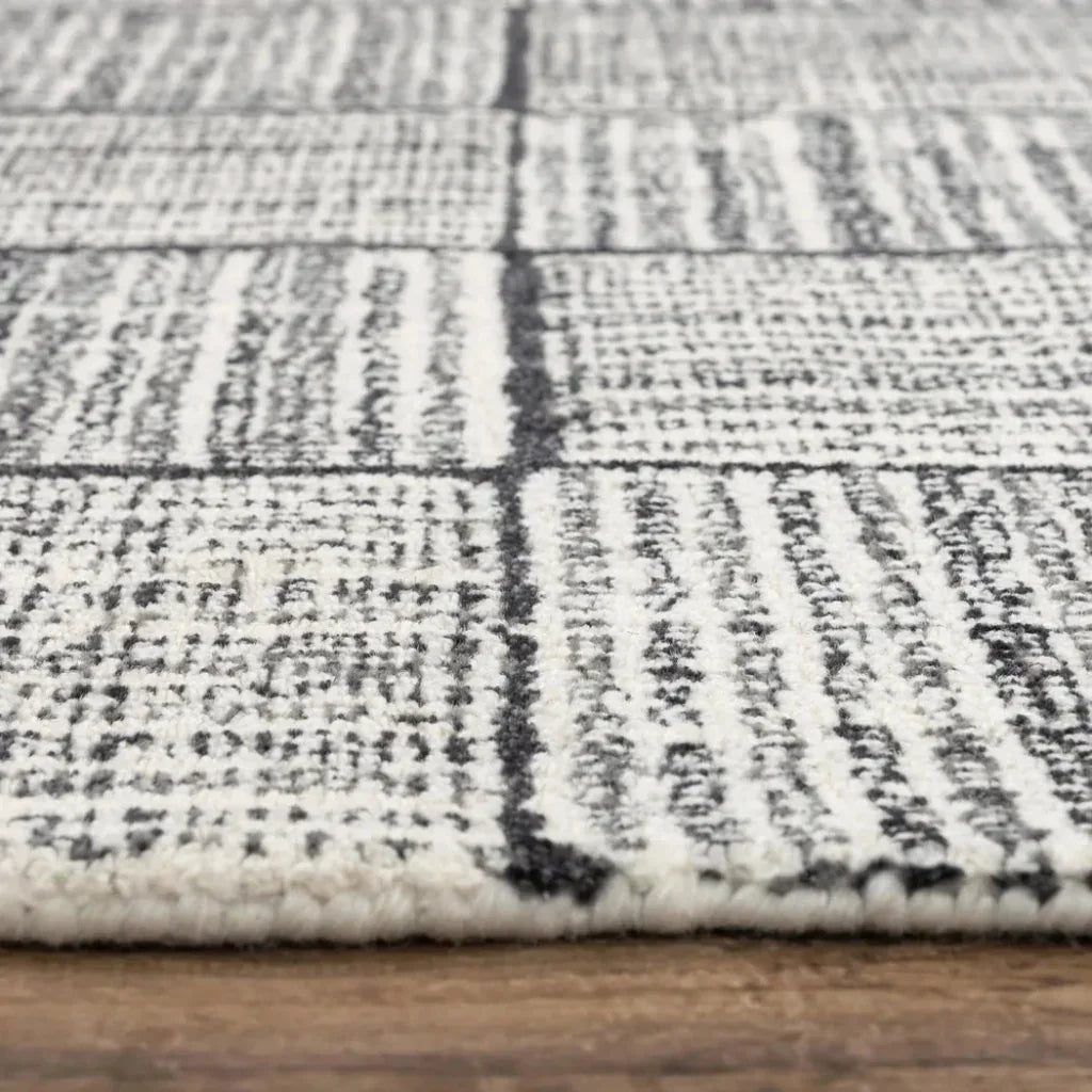 Ches Geometric Charcoal Area Rugs For Living Room - LOOMLAN - LOOMLAN - Area Rugs