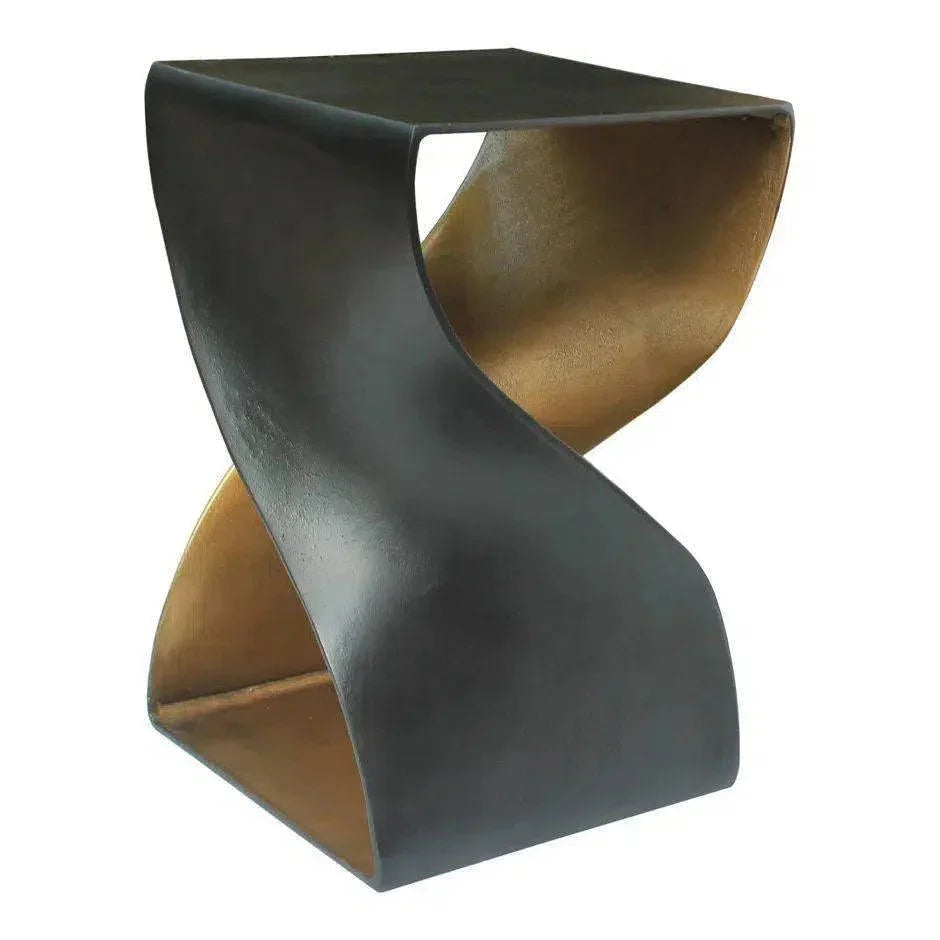 Unique Shape Twist Accent Table Black