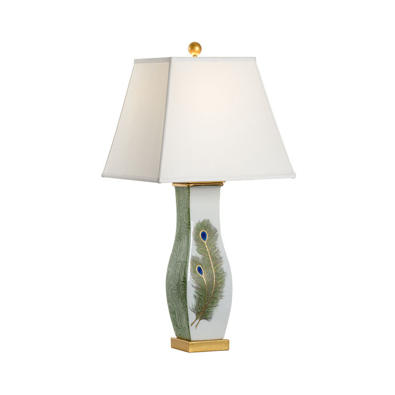 Chelsea House Peacock Feather Ceramic Body Table Lamp