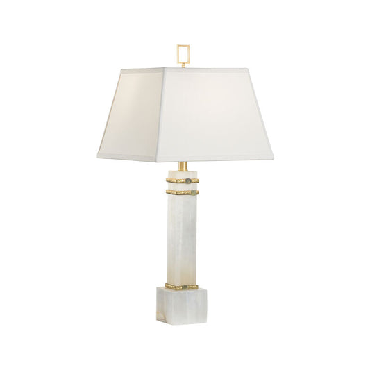 Chelsea House Alabaster Column Gold And Jade Rings Table Lamp