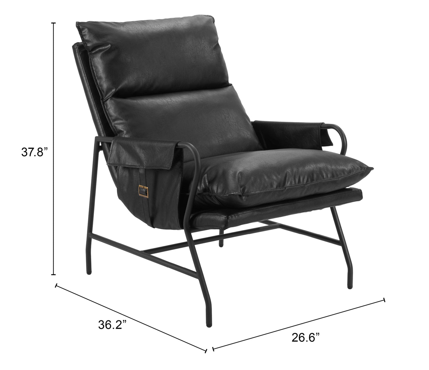 Halaus Steel Black Accent Arm Chair