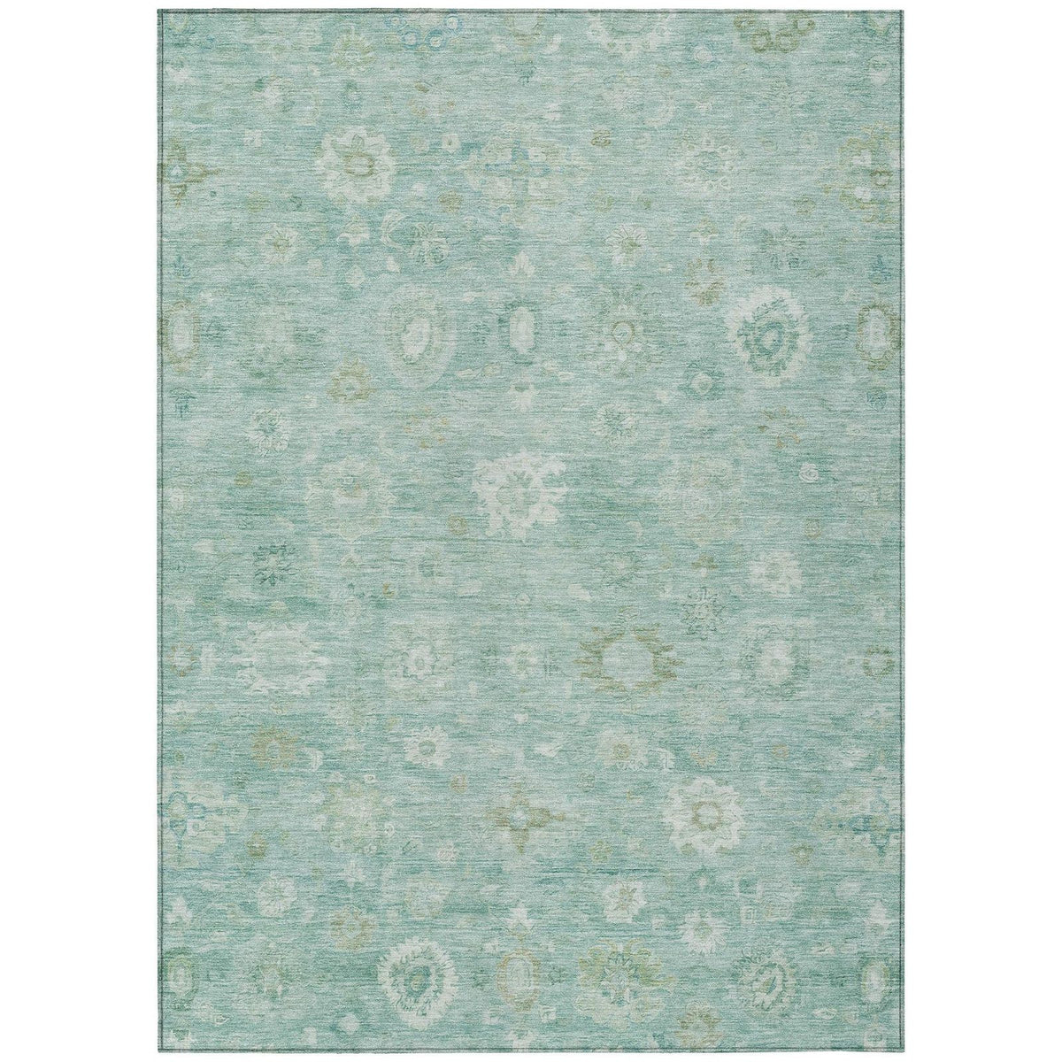 Laeara Teal Washable Indoor-Outdoor Rug