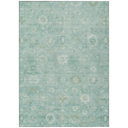 Laeara Teal Washable Indoor-Outdoor Rug