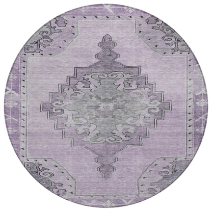 Haelion Plum Washable Indoor-Outdoor Rug