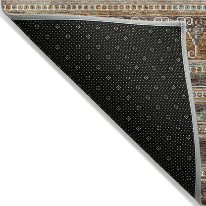 Southwest Brown Washable Indoor-Outdoor Rug