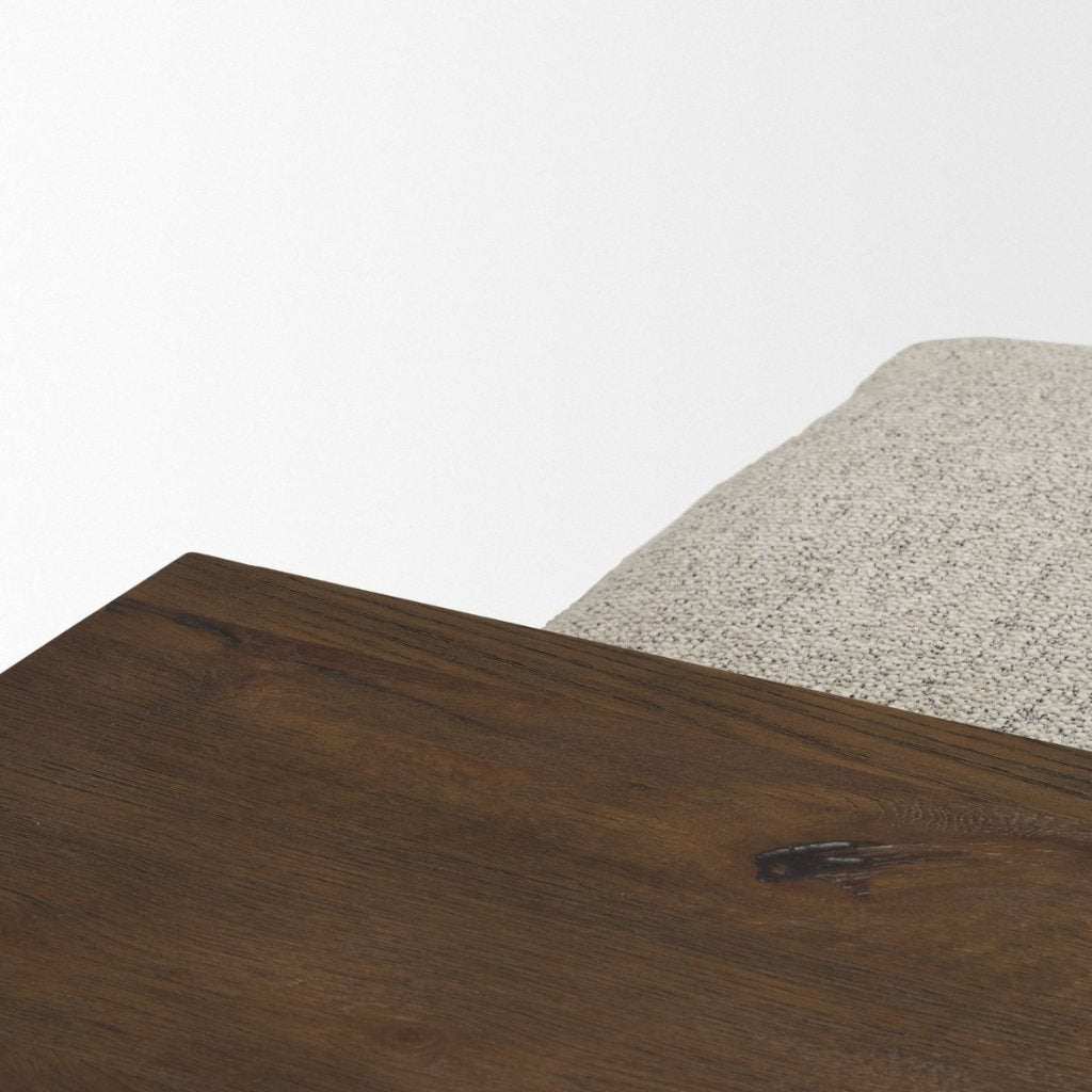 Trayden Gray Fabric Slider-Top Ottoman Coffee Table -- Dark Brown