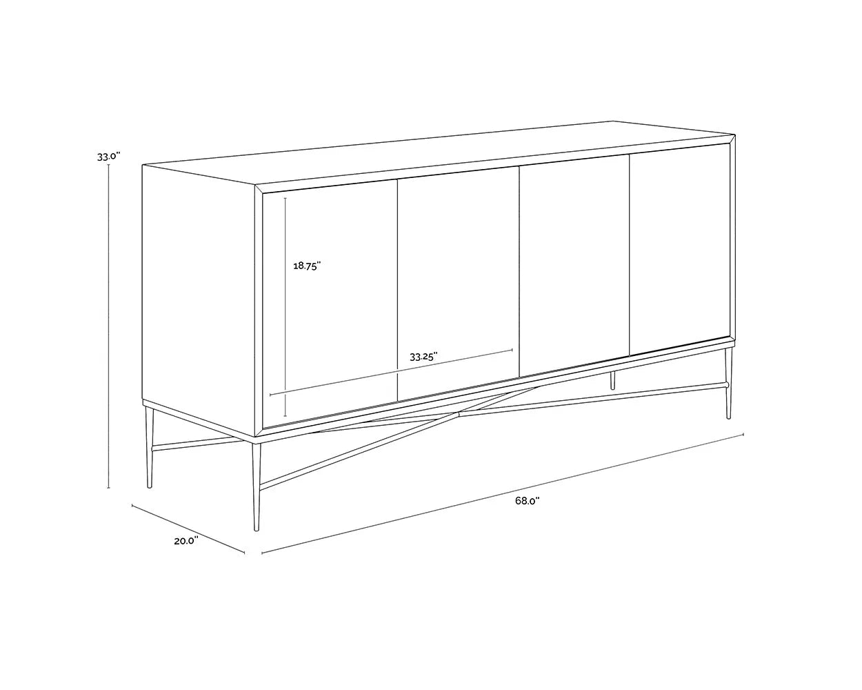 SUNPAN Algarve Mango Wooden Sideboard