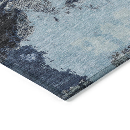 Iriara Blue Washable Indoor-Outdoor Rug