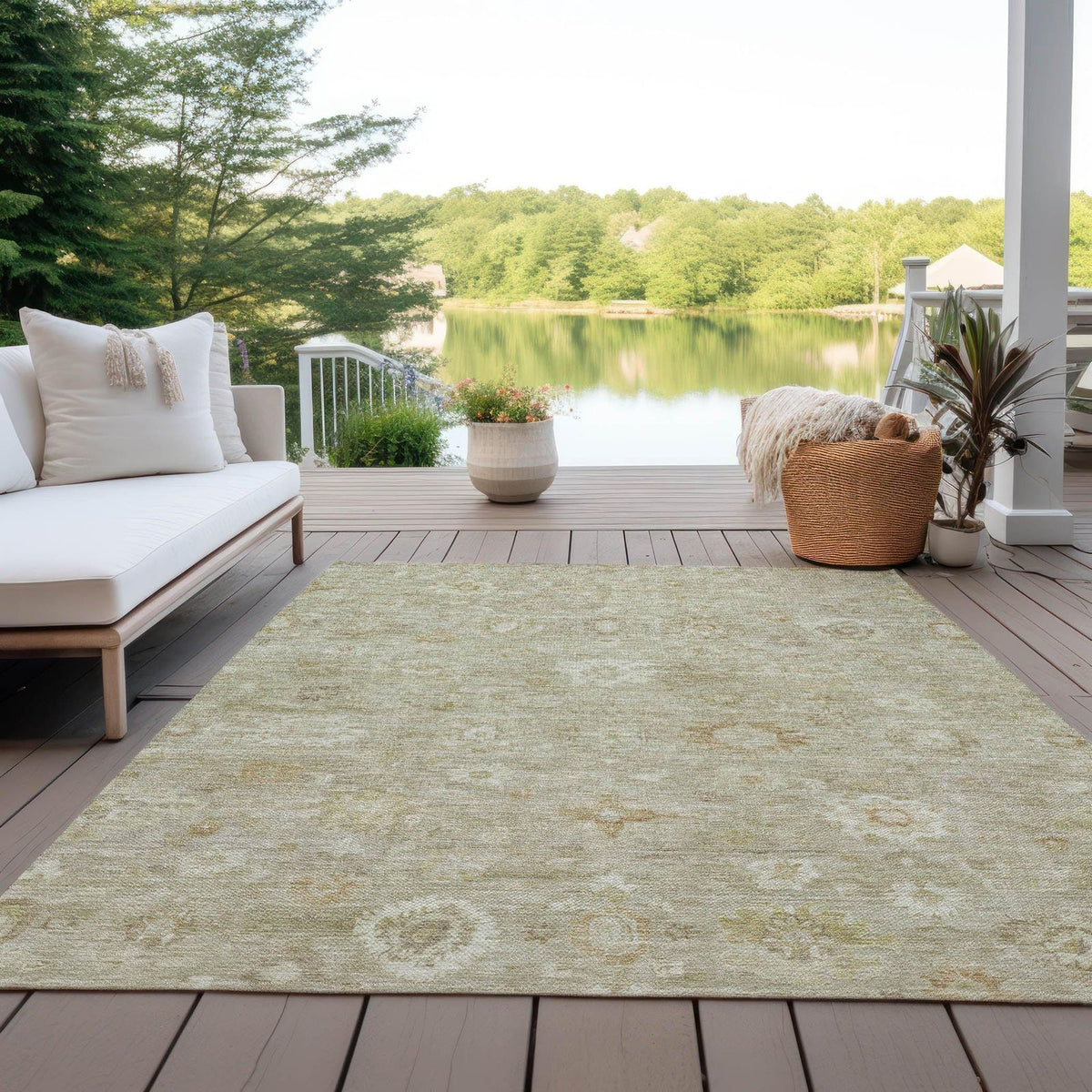 Laeara Brown Washable Indoor-Outdoor Rug