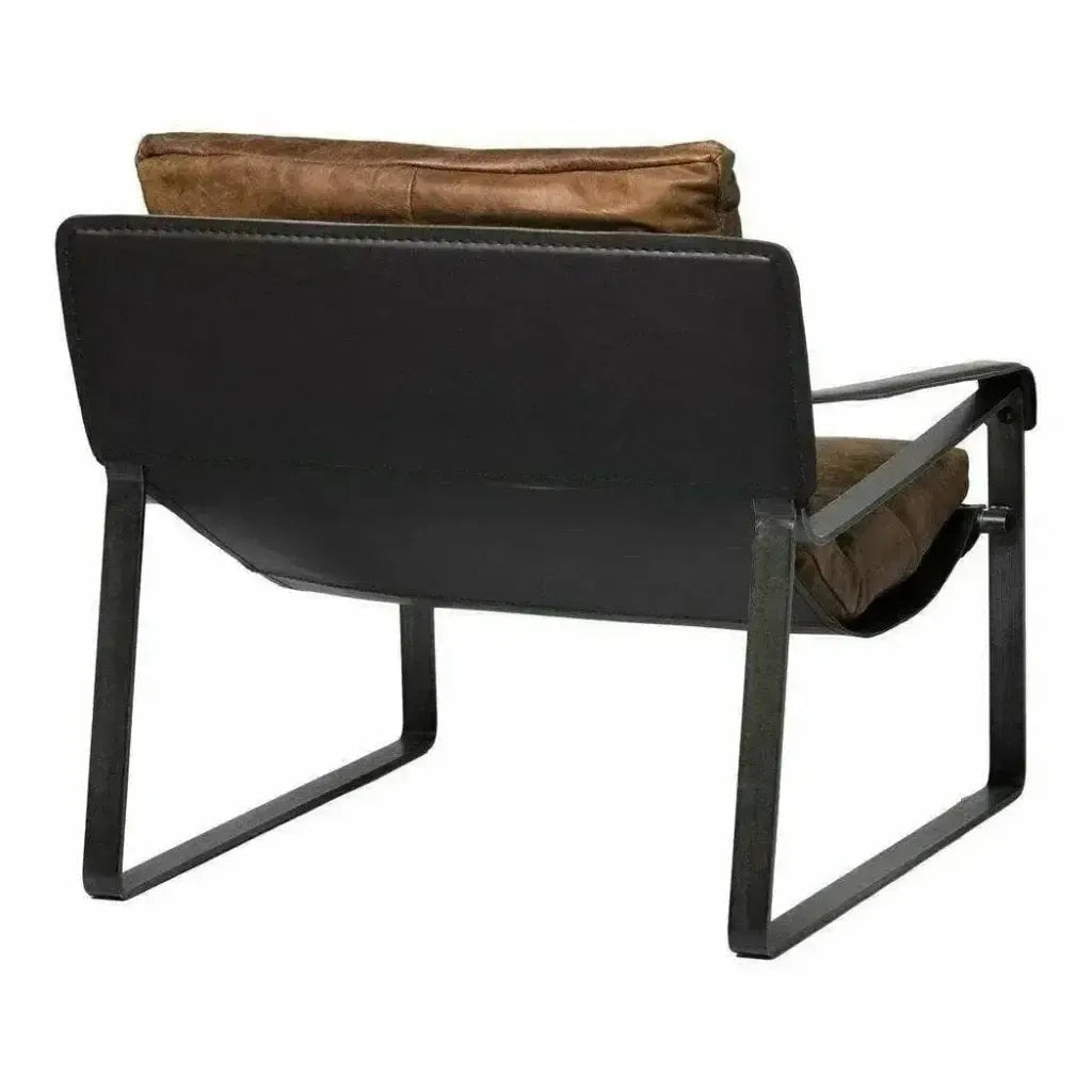 Connor Brown Leather Slipper Chair -- view 4