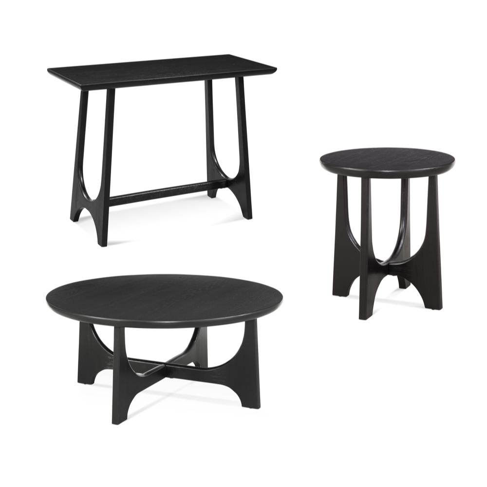 Dunnigan Wood Black Round Cocktail Table - view 7