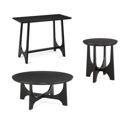 Dunnigan Wood Black Round Cocktail Table - view 7