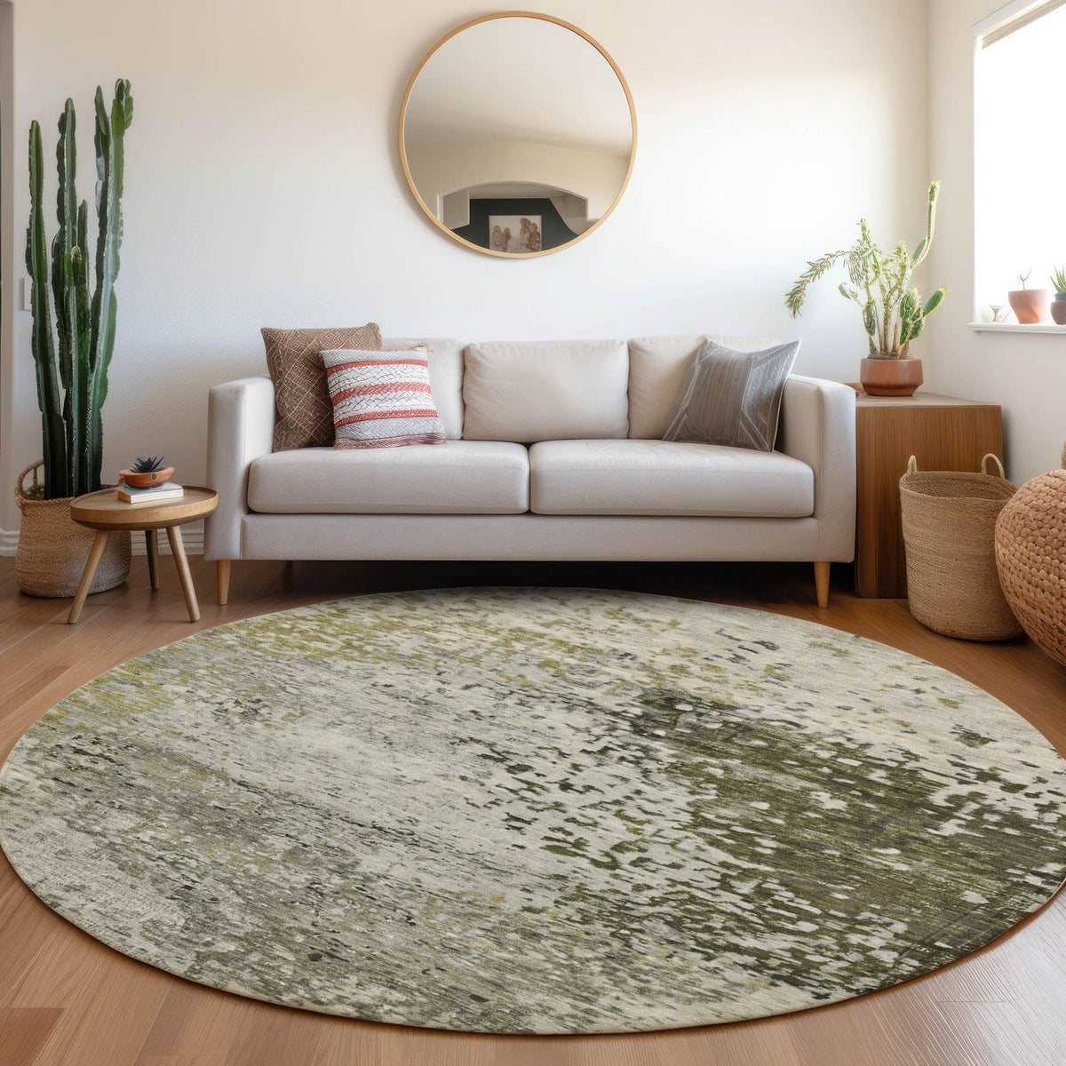 Iriain Gray Washable Indoor-Outdoor Rug