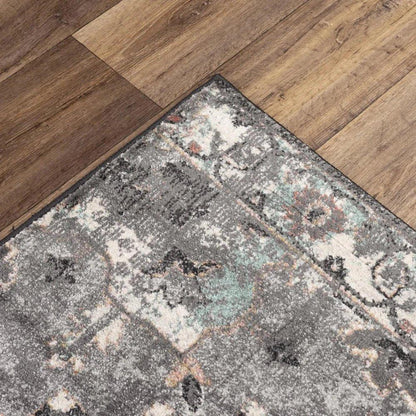 Chur Medallion Gray Kitchen Hallway Runner Rug - LOOMLAN - LOOMLAN - Area Rugs