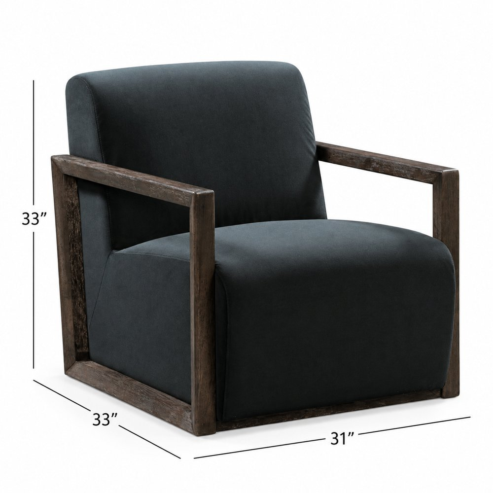 Asher Wood Black Accent Arm Chair - view 7