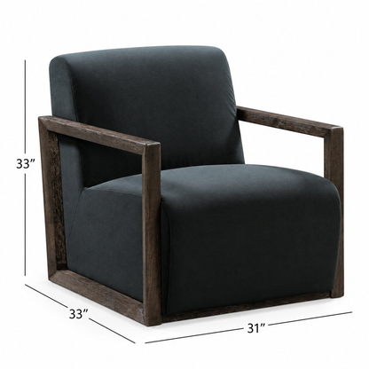Asher Wood Black Accent Arm Chair - view 7