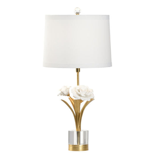 Chelsea House Rose Flowers Design With Tapered Drum Shade Table Lamp
