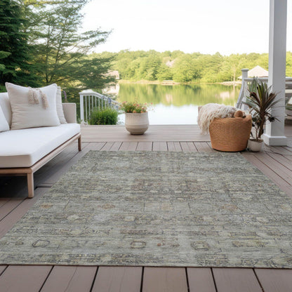 Kaelora Brown Washable Indoor-Outdoor Rug