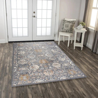 Dhar Persian Blue Large Area Rugs For Living Room -- blue
