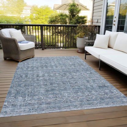 Irion Blue Washable Indoor-Outdoor Rug