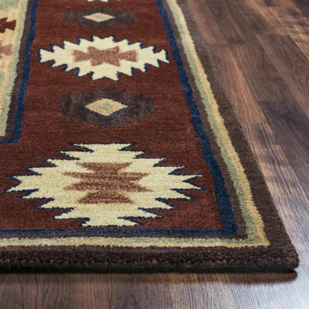 Dega Burgundy Round Area Rugs For Dining Room -- burgundy
